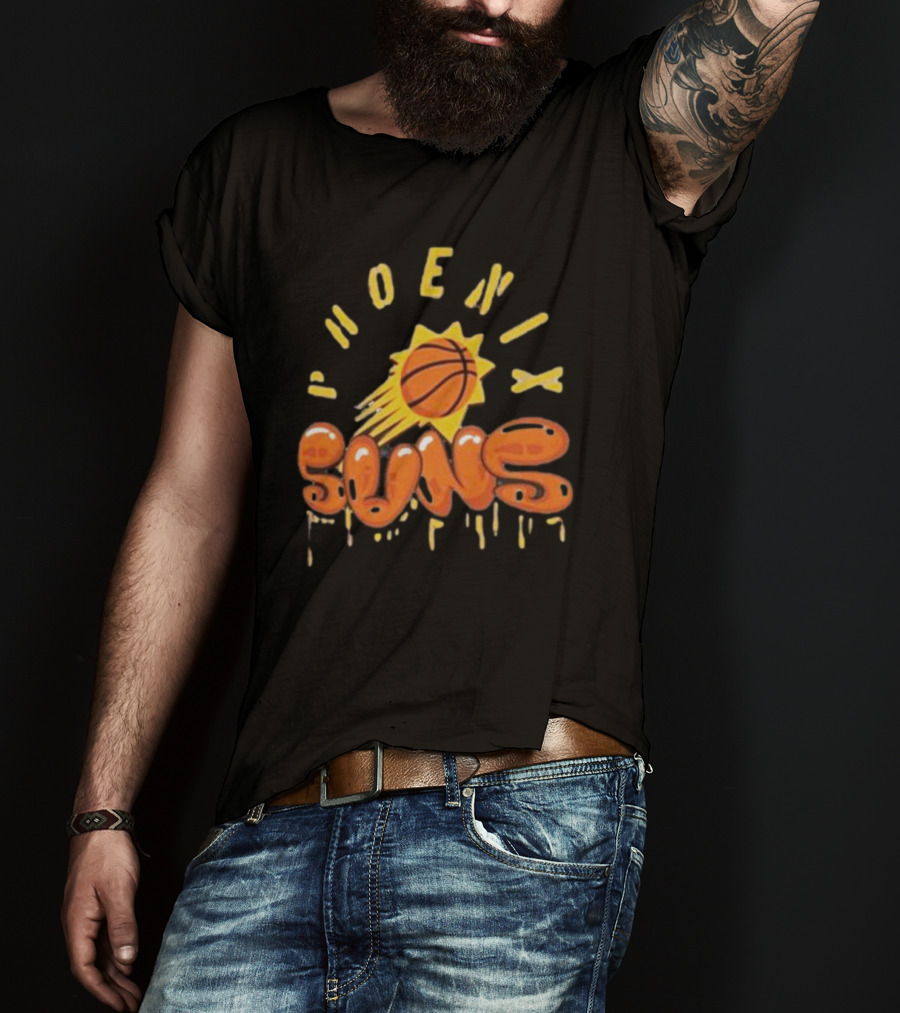 Phoenix Suns Stadium Street Art Dark Crystal Washed Suns Logo Basketball Blast T-Shirt