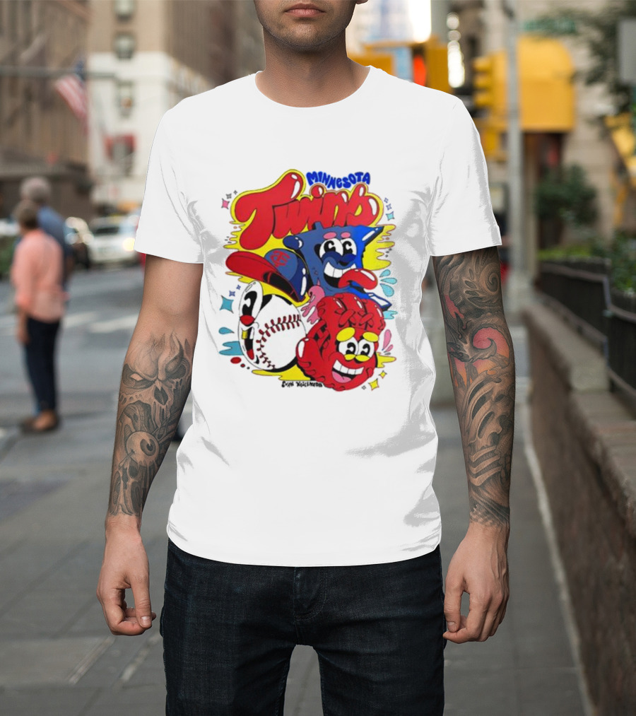 Minnesota Twins Evan Weselmann Baseball Mascots T-Shirt