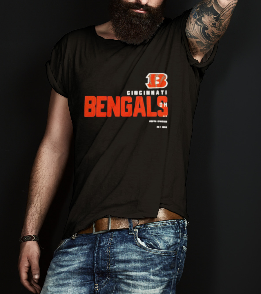 Cincinnati Bengals 13 Ohio Est 1968 Sports Team Tri-Blend T-Shirt