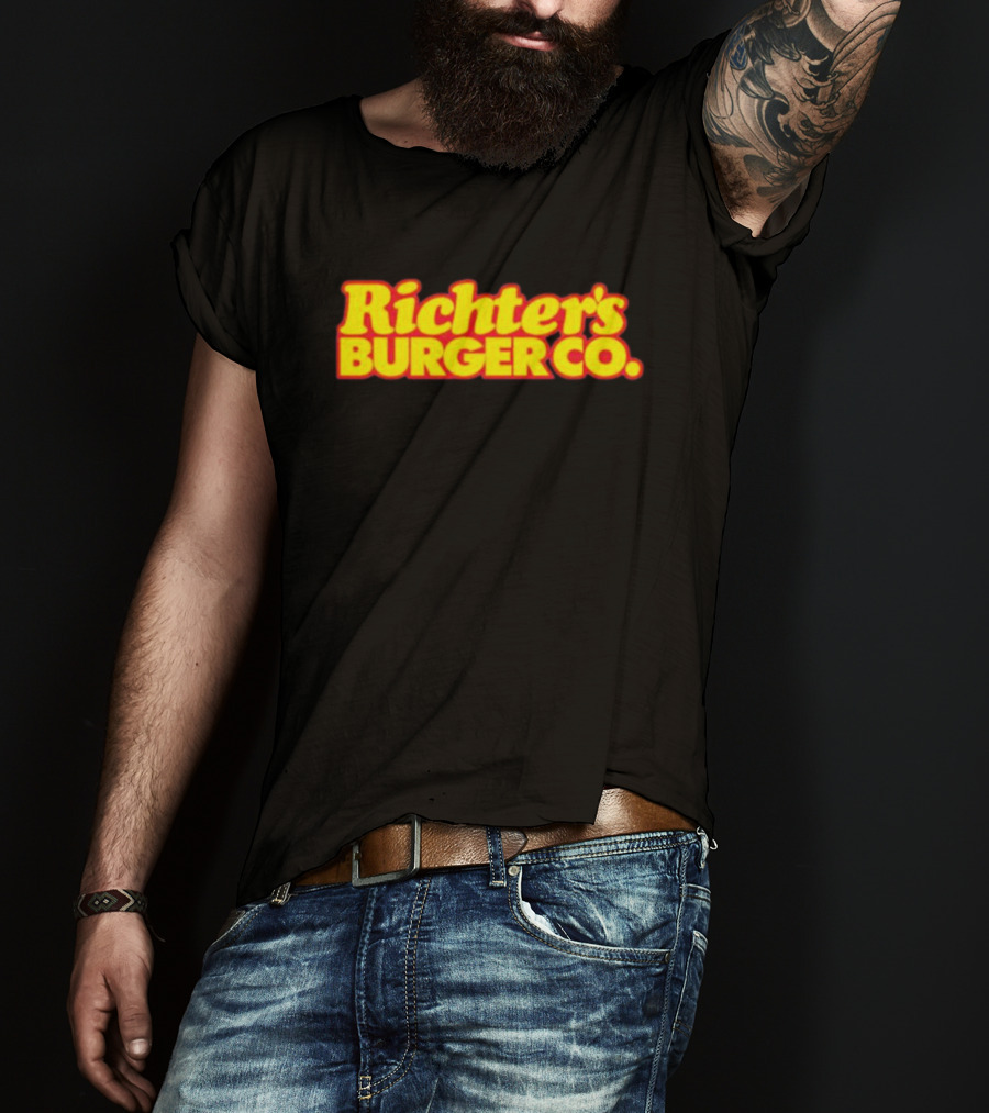 Richter’s Burger Co Classic Logo Yellow And Red T-Shirt