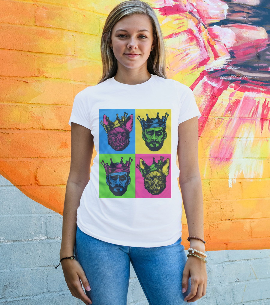 CM Punk King Pop Art Warhol Style Quad Crowned Faces T-Shirt