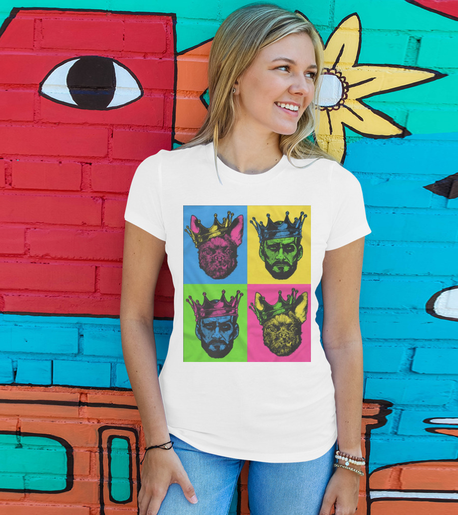 CM Punk King Pop Art Warhol Style Quad Crowned Faces T-Shirt