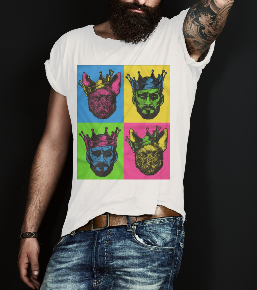 CM Punk King Pop Art Warhol Style Quad Crowned Faces T-Shirt
