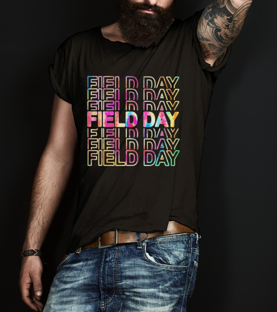 Field Day Colorful Tie Dye Text T-Shirt