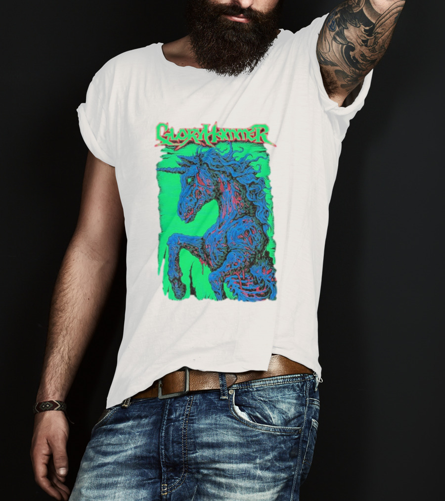 Gloryhammer Glowing Zombie Unicorn T-Shirt