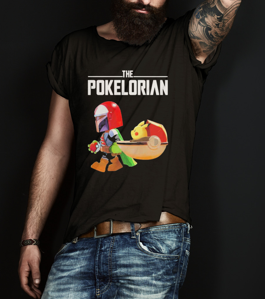 THE POKELORIAN Pikachu Yoda Parody Pop Culture Crossover T-Shirt