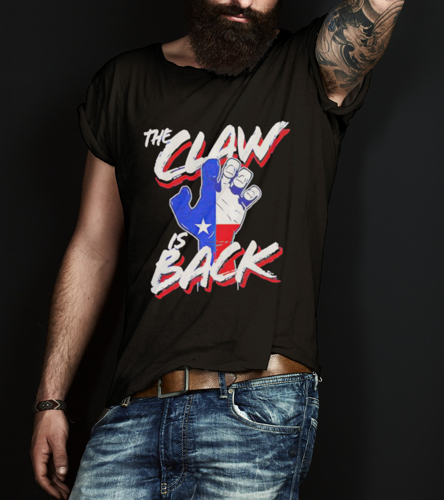 The Claw Is Back Texas Baseball Flag Fist T-Shirt