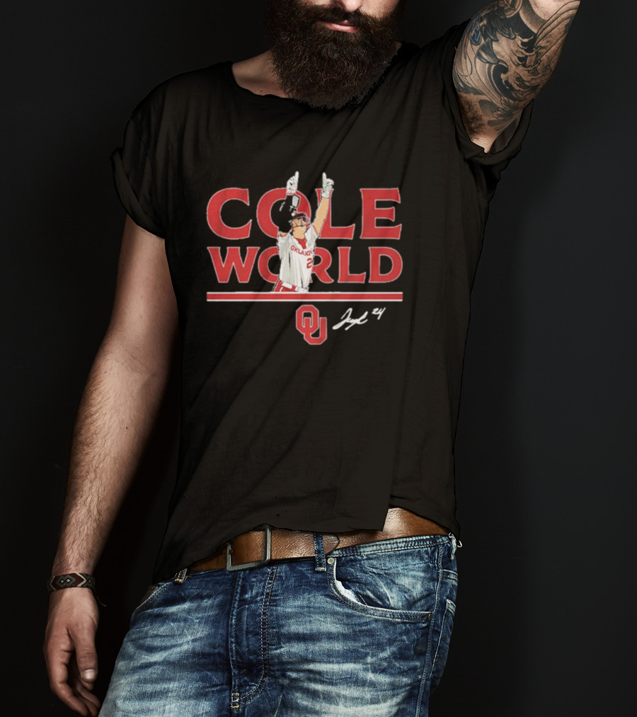 Oklahoma Softball Cole World Jayda Coleman OU Signature 24 T-Shirt