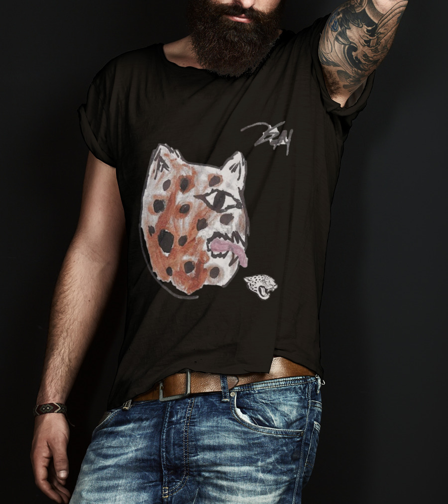 Jacksonville Jaguars Artwork By Tank Bigsby Featuring Stylized Jag Head T-Shirt