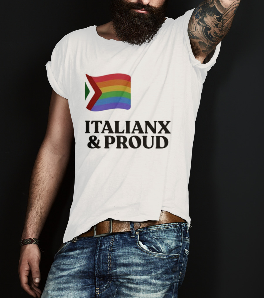 Italianx And Proud Rainbow Flag Pride T-Shirt