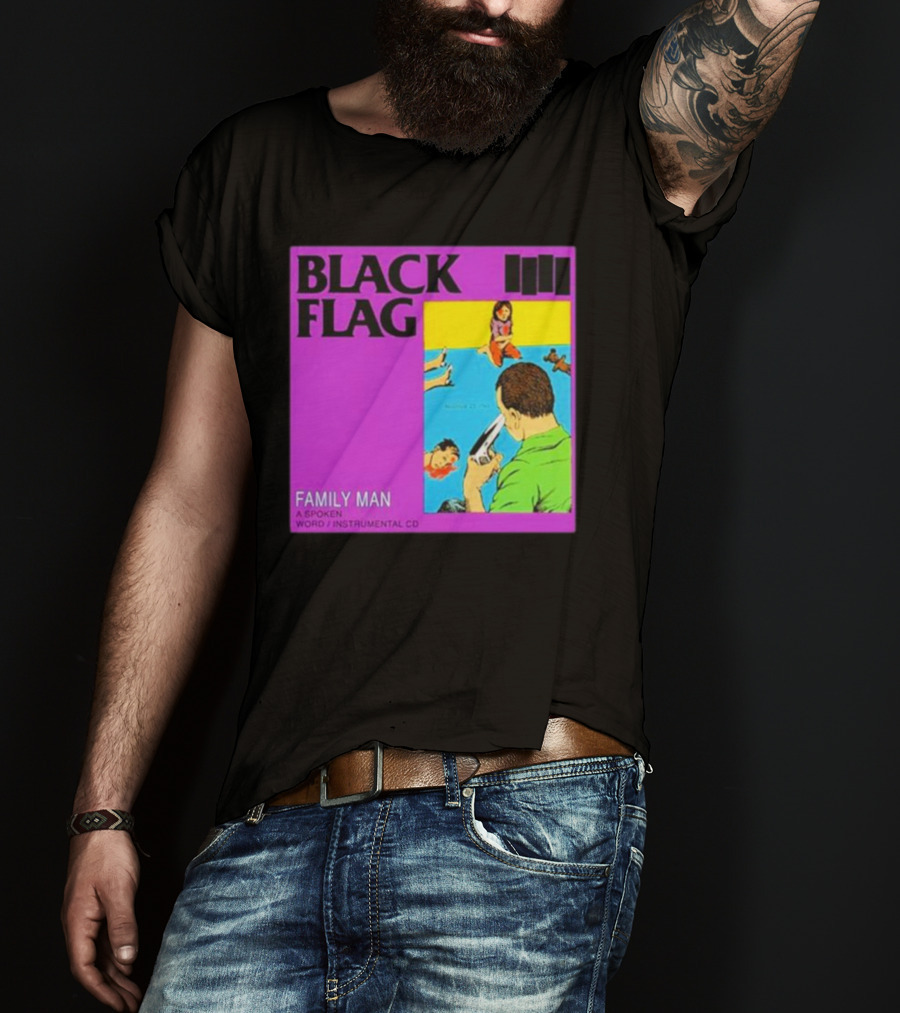 Black Flag Family Man Spoken Word Instrumental CD Album T-Shirt