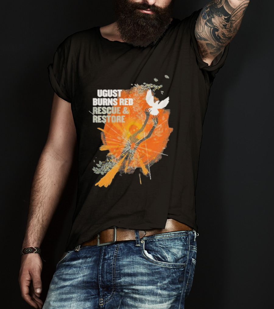 August Burns Red Rescue And Restore Album Uplifted Hands With Dove T-Shirt