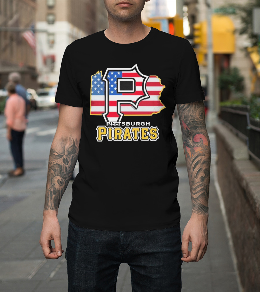 Pittsburgh Pirates American Flag Pennsylvania T-Shirt