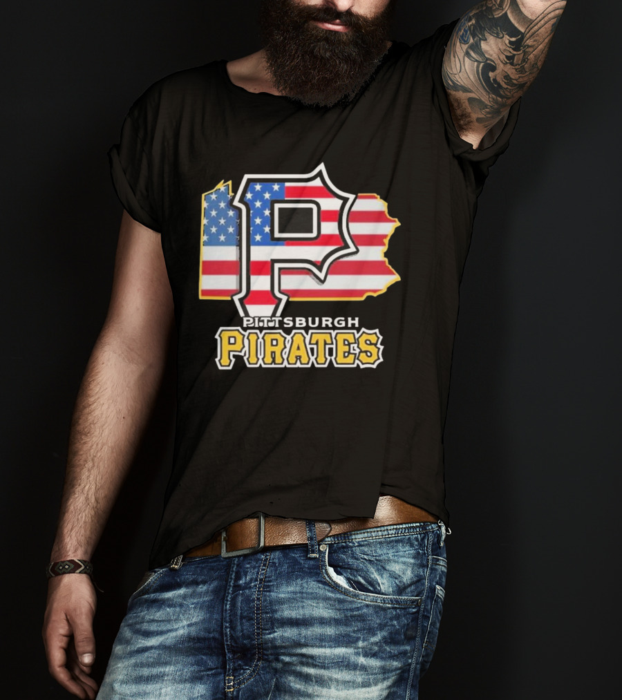 Pittsburgh Pirates American Flag Pennsylvania T-Shirt