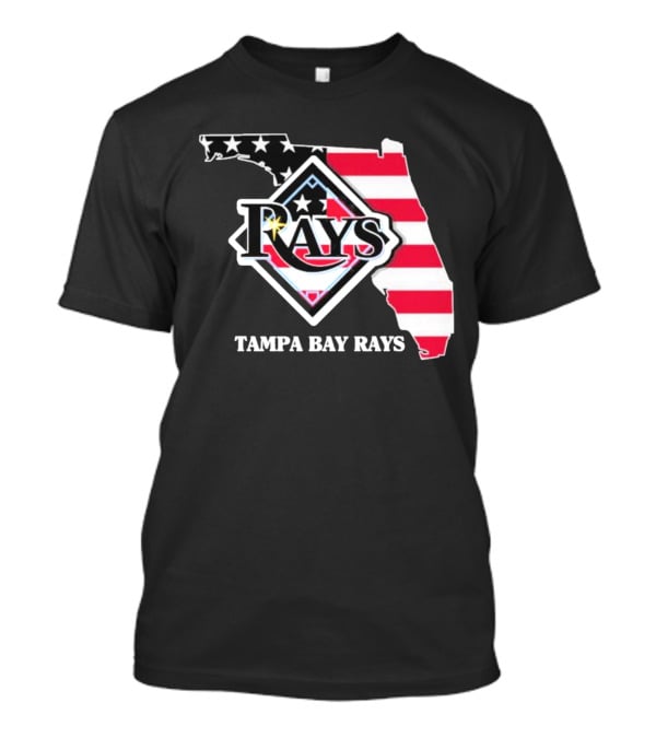 Tampa Bay Rays Florida American Flag Map T-Shirt