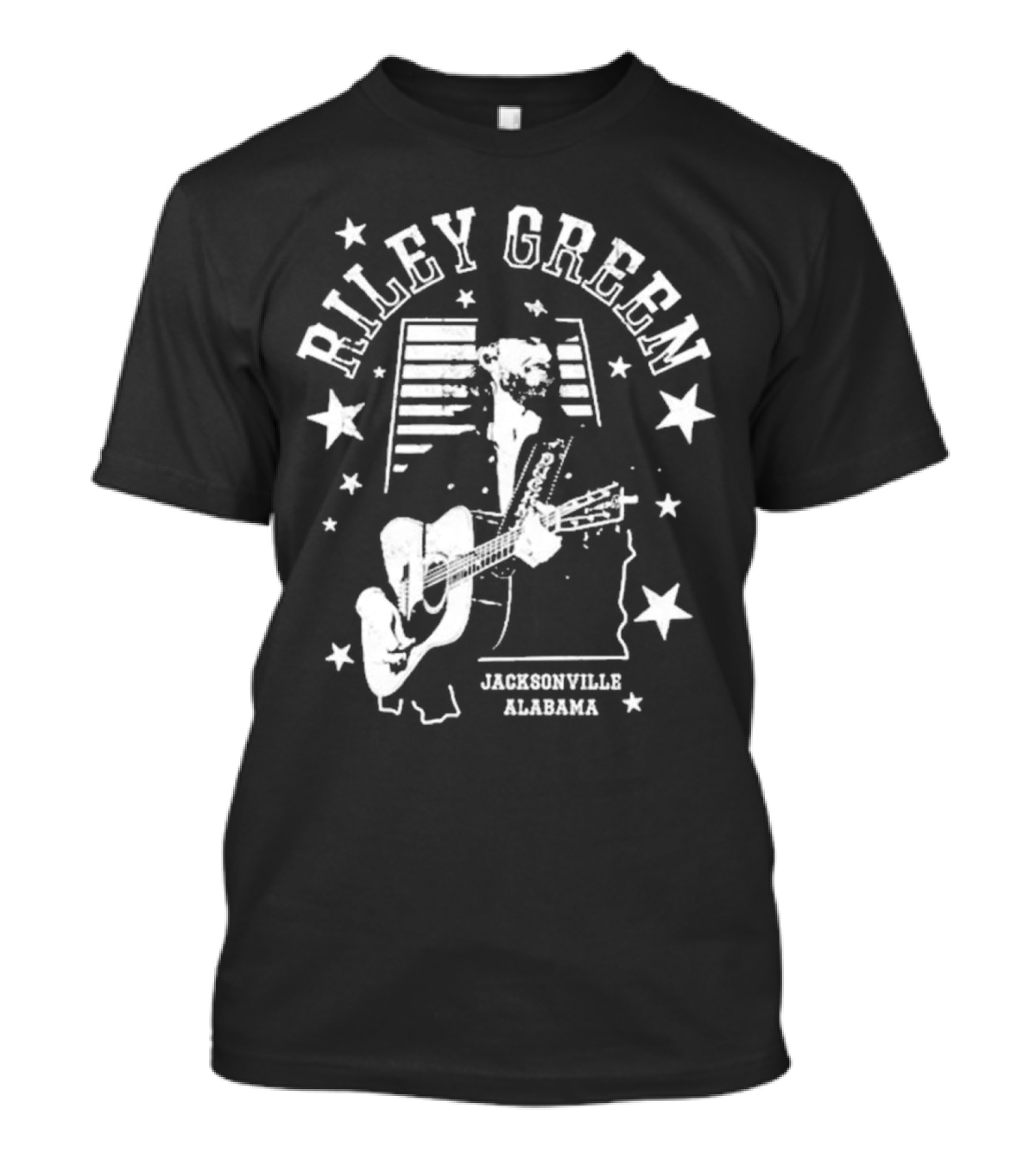 Riley Green Jacksonville Alabama Stars And Stripes Guitar T-Shirt