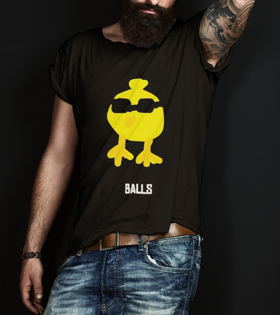 Minnow Chicken Balls Sunglasses Yellow Bird T-Shirt