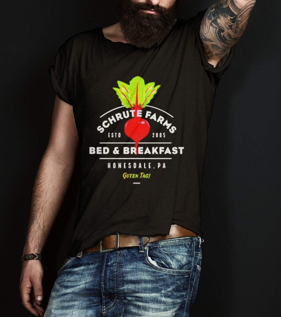 Schrute Farms Bed And Breakfast Honesdale PA Guten Tag ESTD 2005 T-Shirt