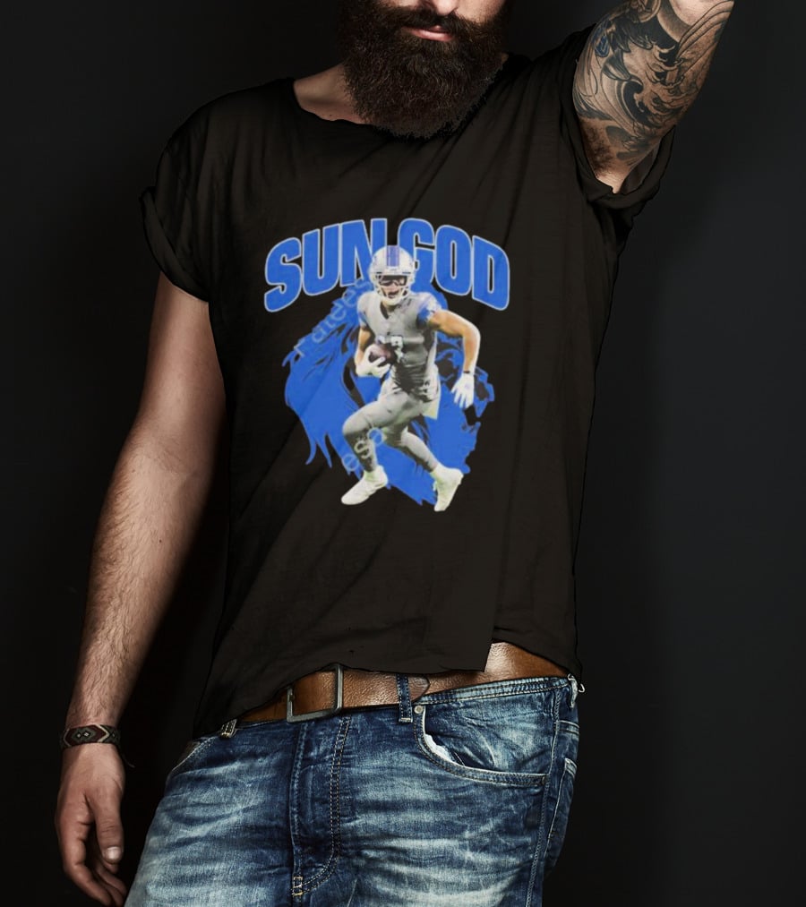 Detroit Lions Sun God Football Player T-Shirt