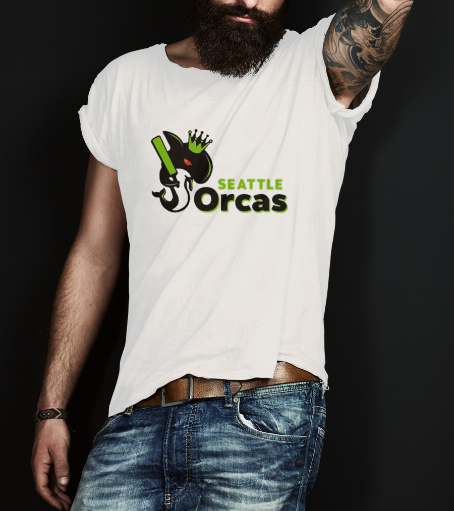 Seattle Orcas Crowned King Black And Neon Green T-Shirt