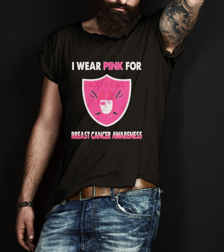 Las Vegas Raiders I Wear Pink For Breast Cancer Awareness T-Shirt