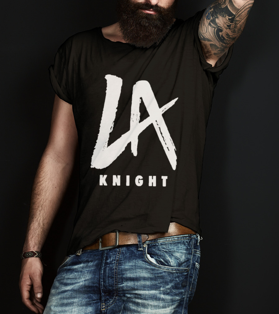 LA Knight Black Handwritten T-Shirt