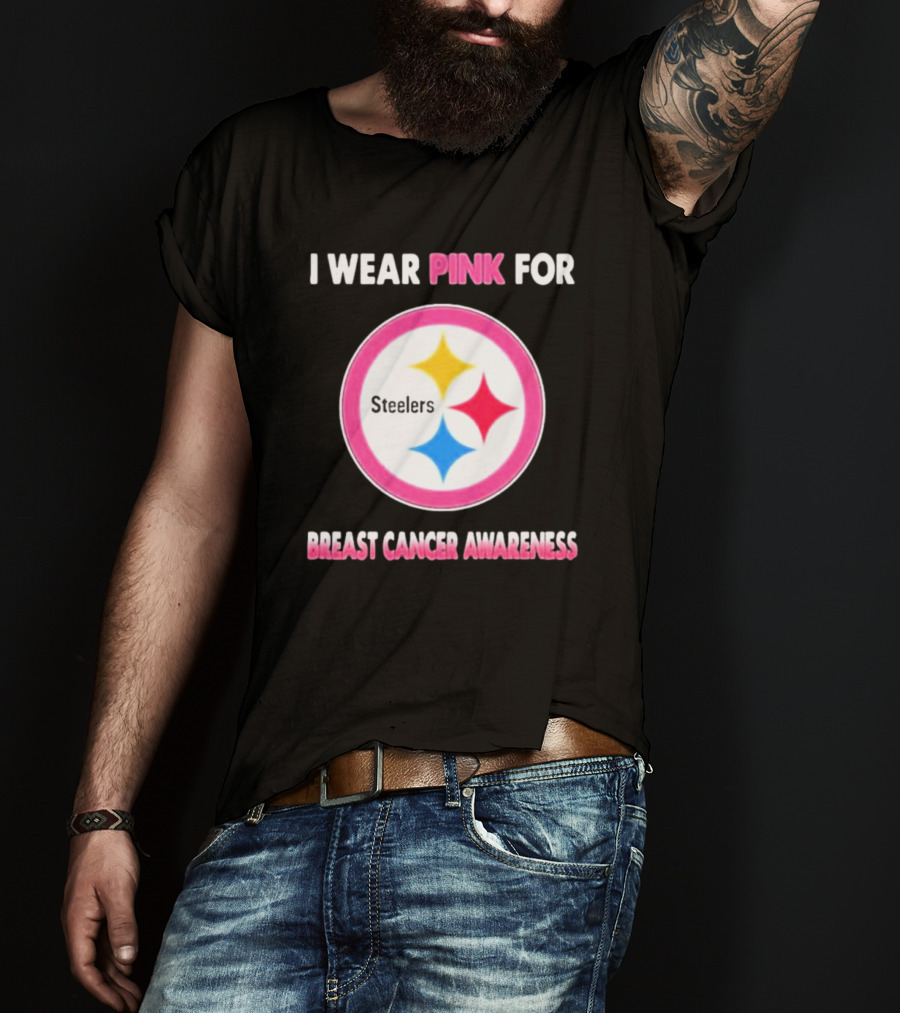 Pittsburgh Steelers I Wear Pink For Breast Cancer Awareness T-Shirt