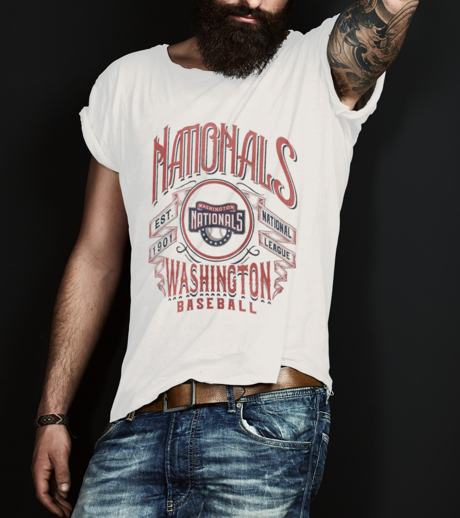 Washington Nationals National League Baseball Est 1901 Rucker Collection Distressed Rock T-Shirt