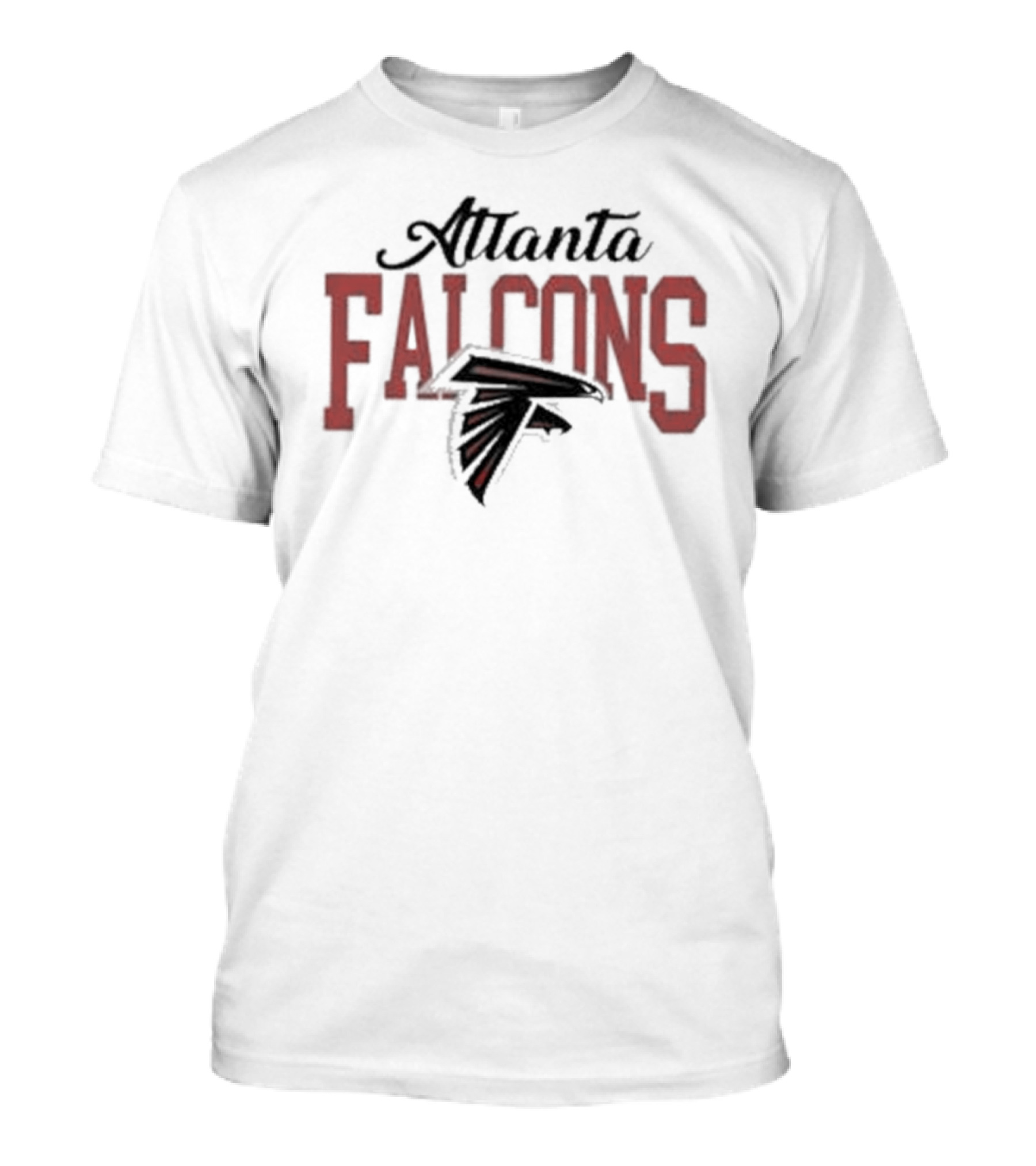 Atlanta Falcons Red Text With Iconic Falcon Emblem T-Shirt