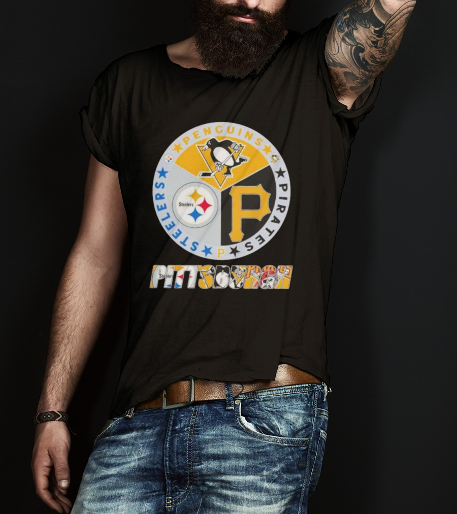 Pittsburgh Steelers Penguins Pirates Emblem T-Shirt