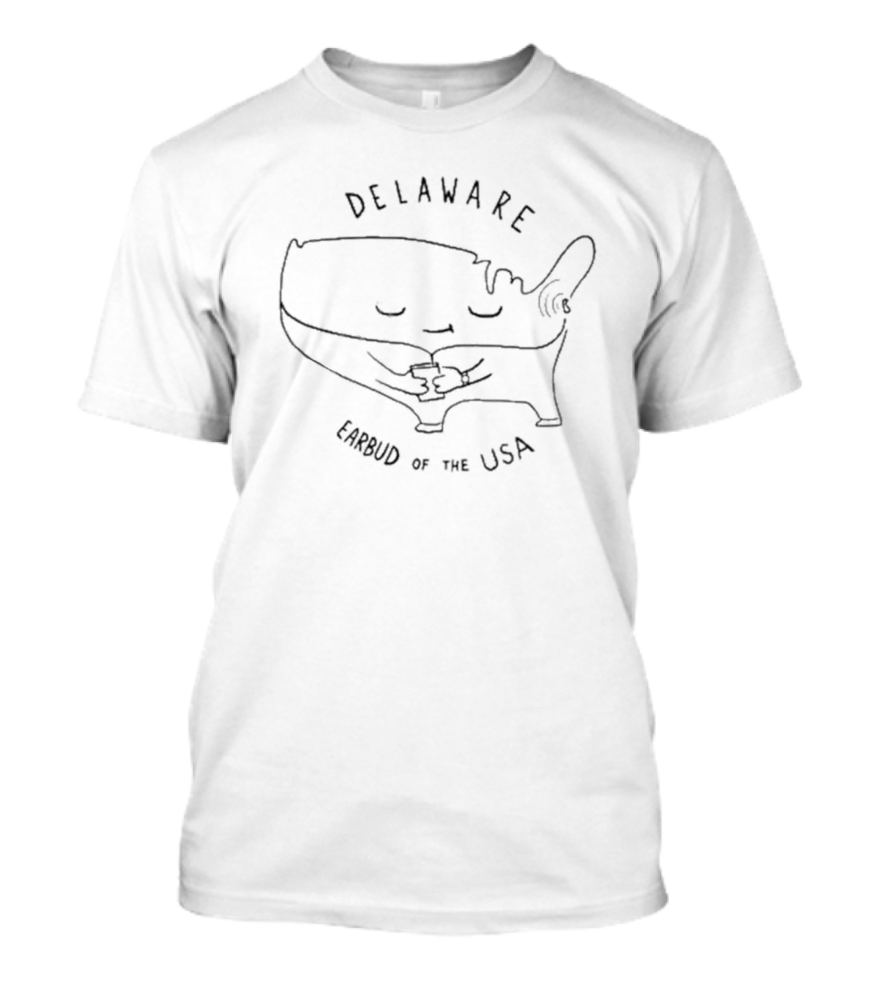Delaware Earbud Of The USA Cartoony State Embrace T-Shirt