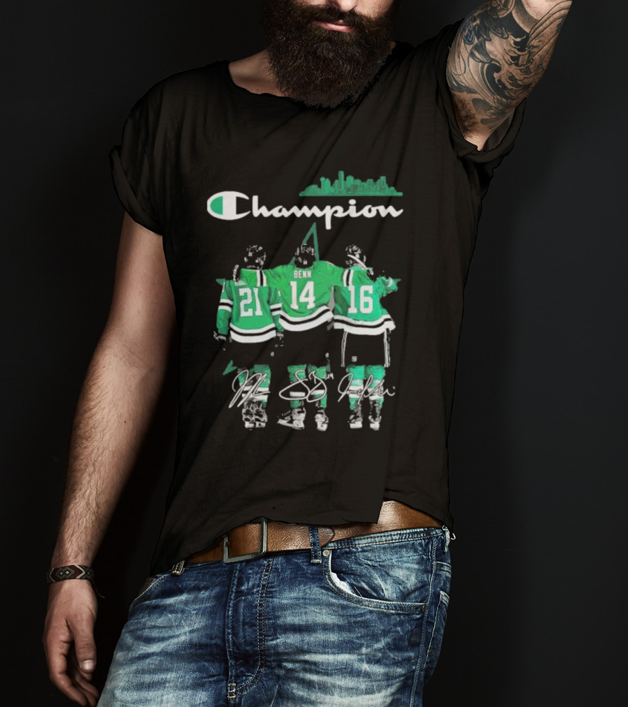 Dallas Stars Hockey Robertson Benn Heiskanen Champion T-Shirt