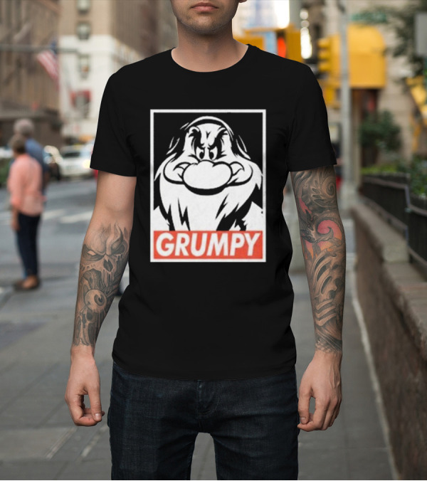 Shirt: Grumpy Dwarf Cartoon Character Bold Expression T-Shirt Grumpy Dwarf Cartoon Character Bold Expression T-Shirt
