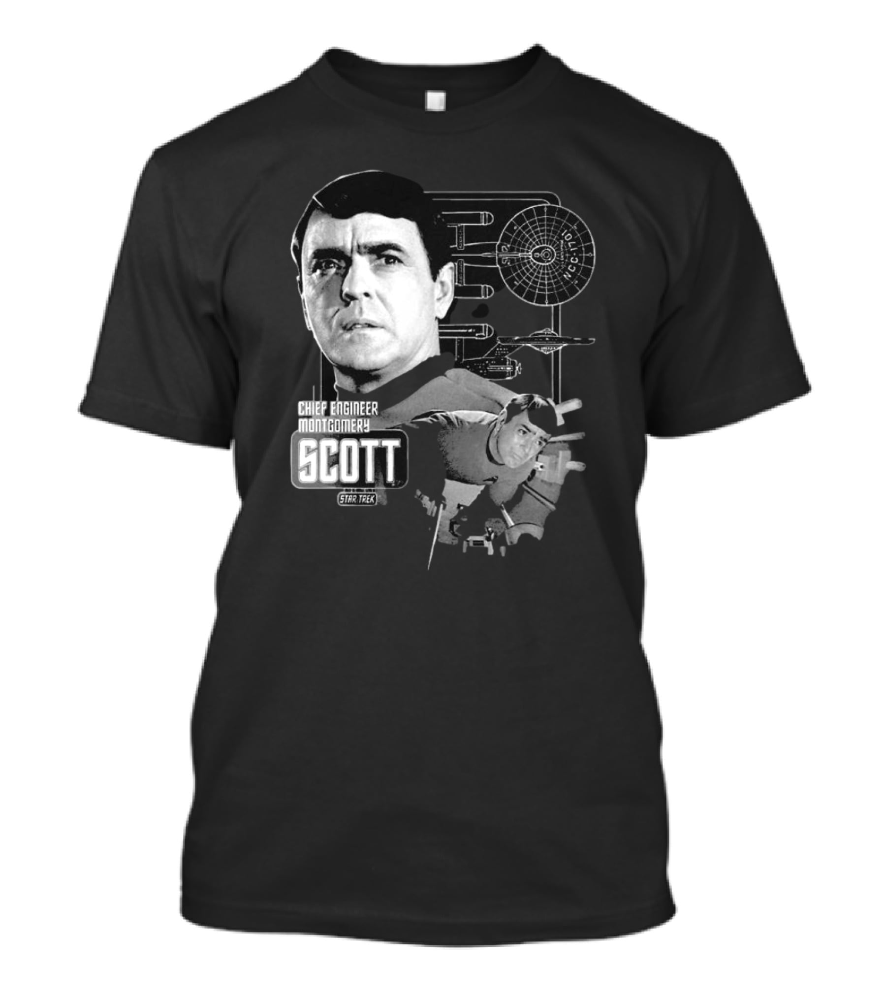 Chief Engineer Montgomery Scott Star Trek Enterprise Blueprint T-Shirt