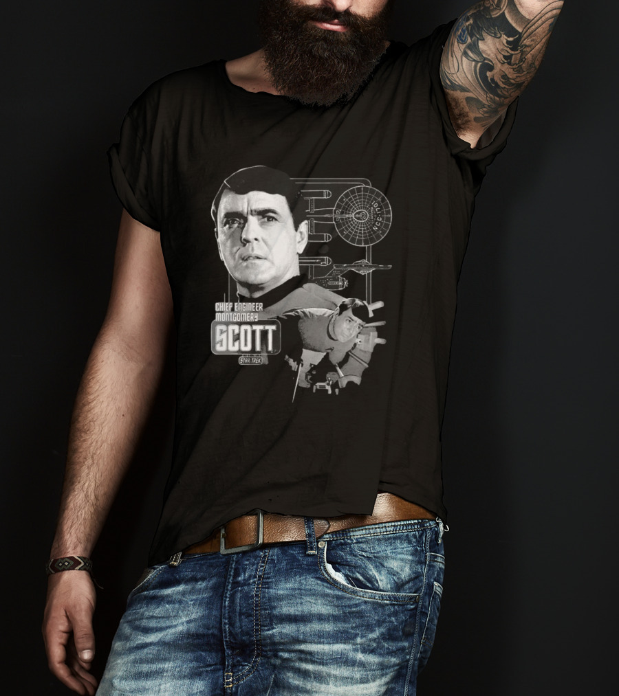 Chief Engineer Montgomery Scott Star Trek Enterprise Blueprint T-Shirt