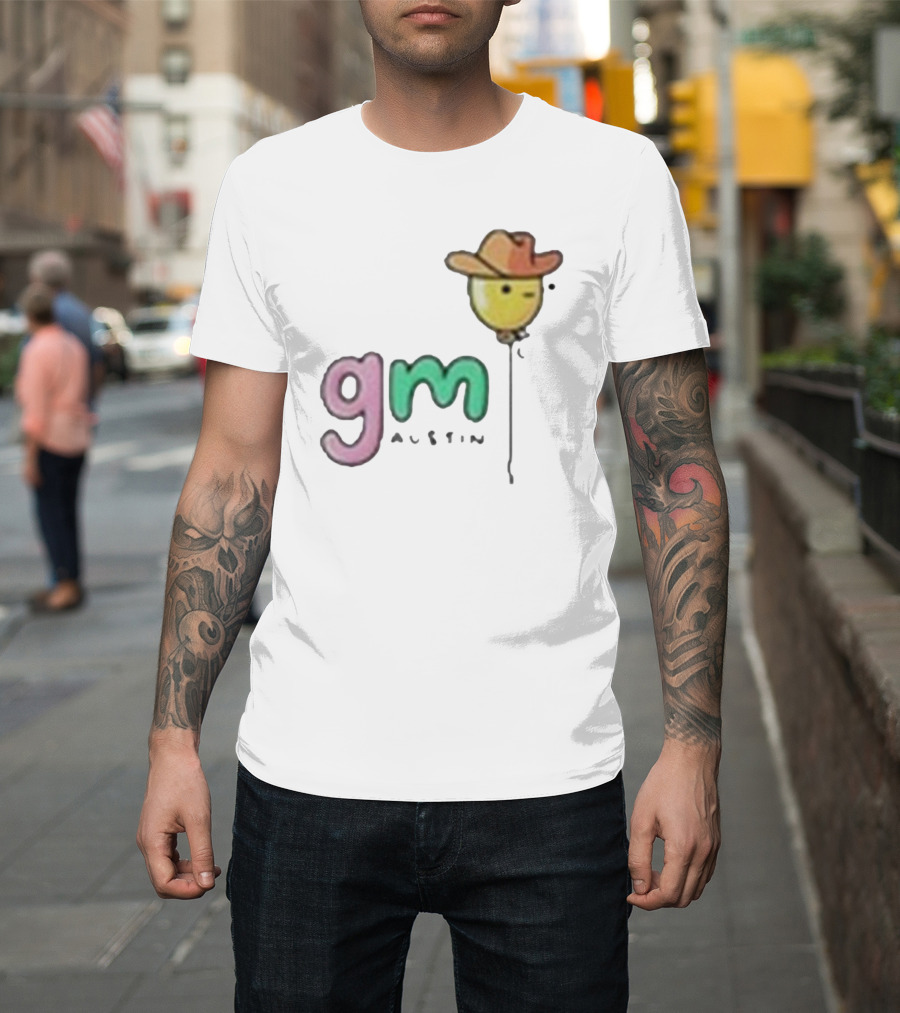 Gm Austin Doodles Balloon with Cowboy Hat T-Shirt