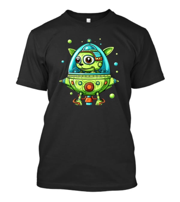 Whiz Flying The Dog Bowl UFO Spaceship Adventure T-Shirt