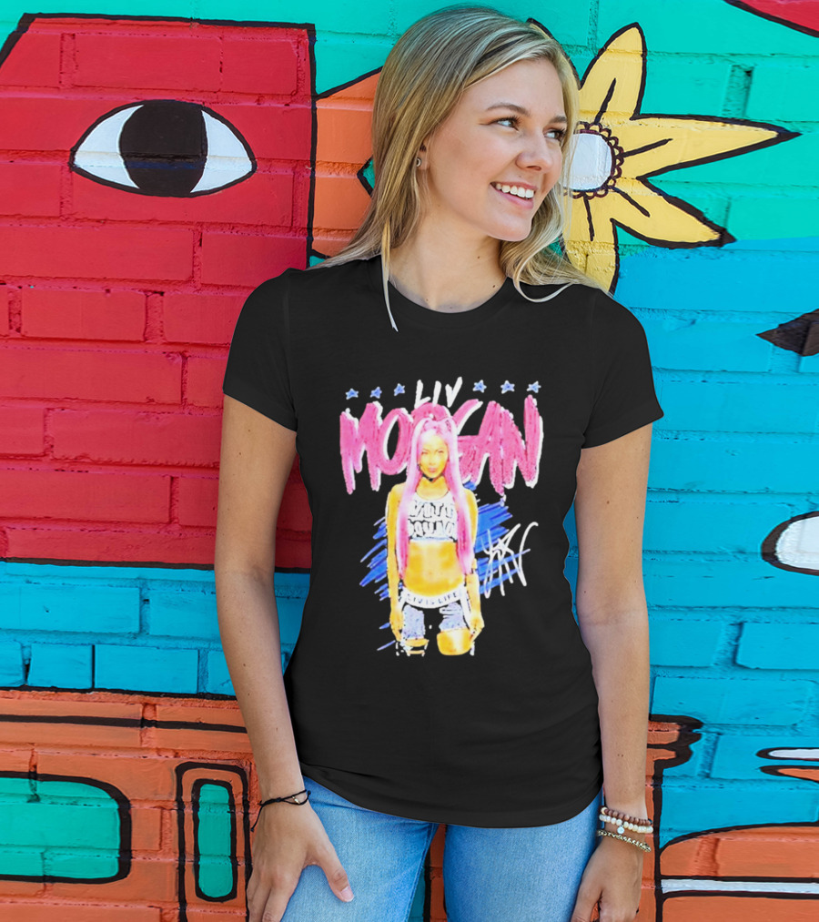 Liv Morgan Pop Signature Blue Stars T-Shirt