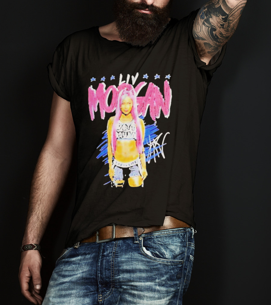 Liv Morgan Pop Signature Blue Stars T-Shirt