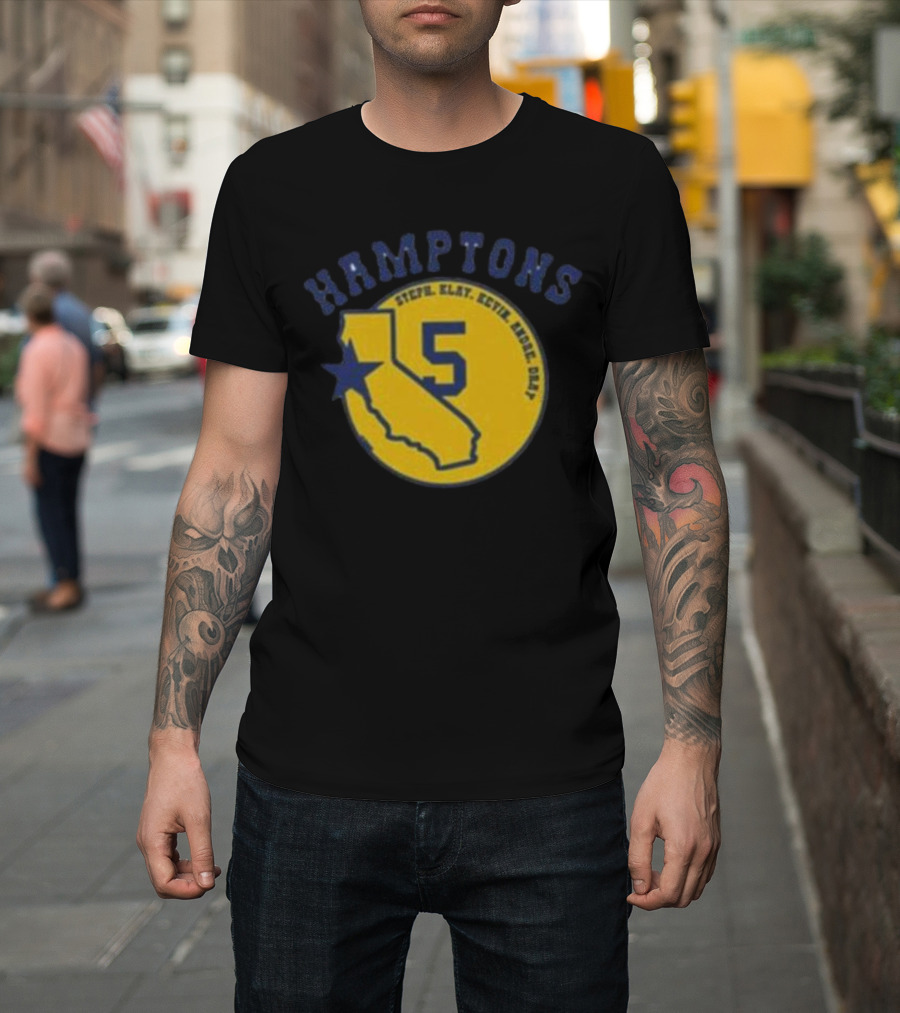 Golden State Hamptons 5 Steph Klay Kevin Andre Dray California Star T-Shirt