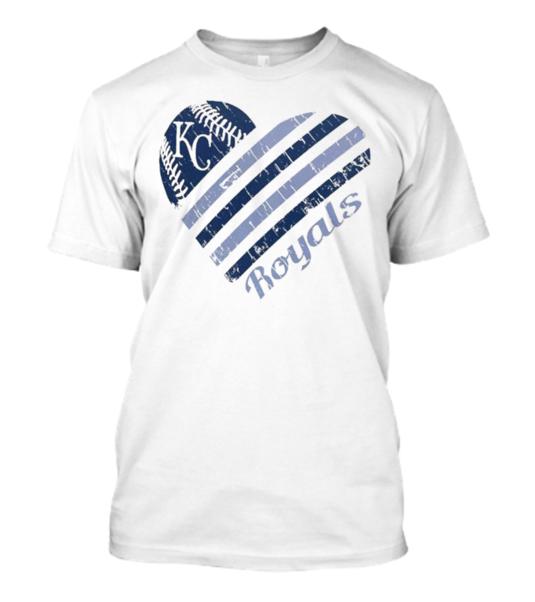 Kansas City Royals G-III 4Her Carl Banks White Heart KC Baseball Royals T-Shirt