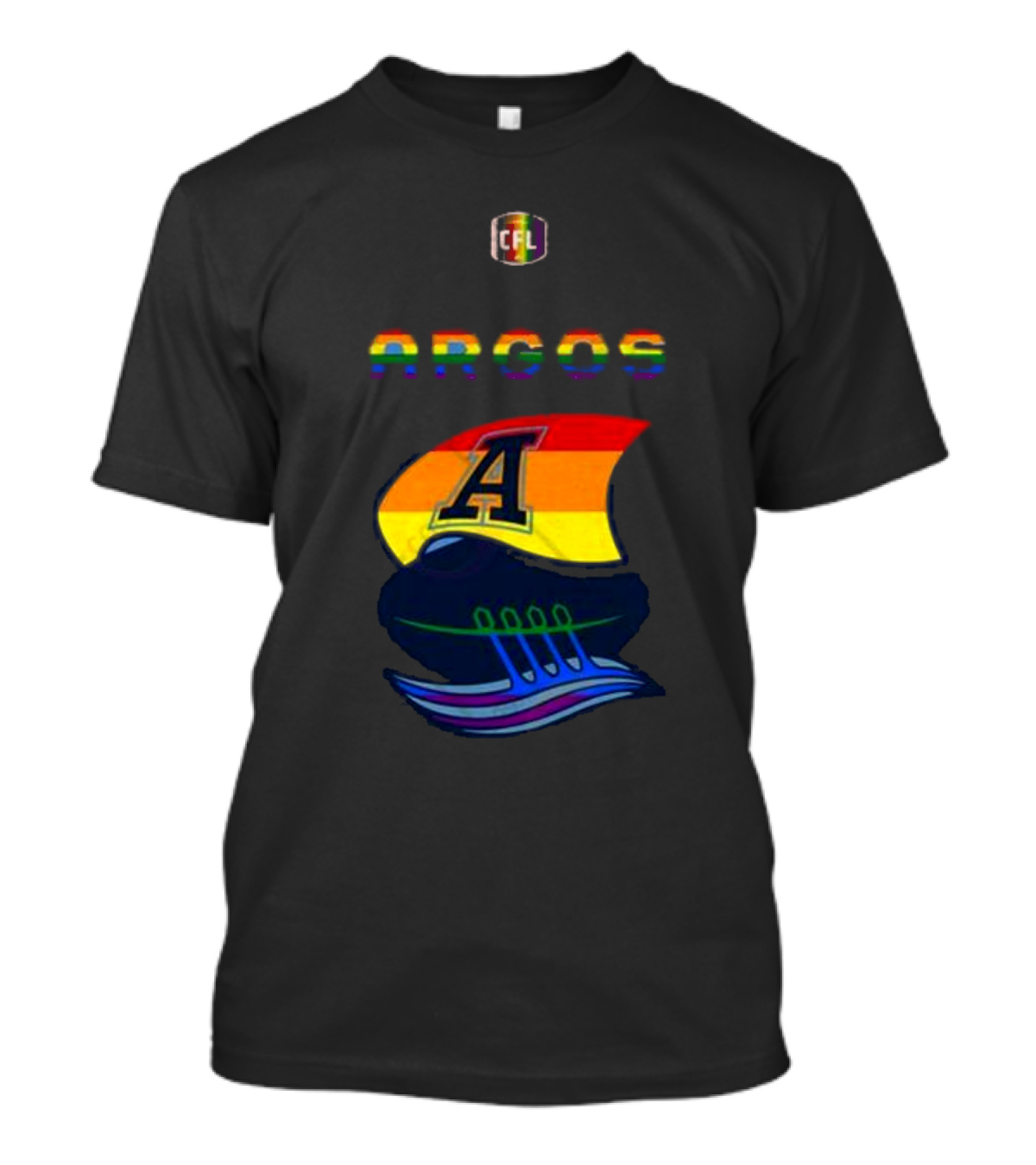 CFL Argos Rainbow Sailboat T-Shirt
