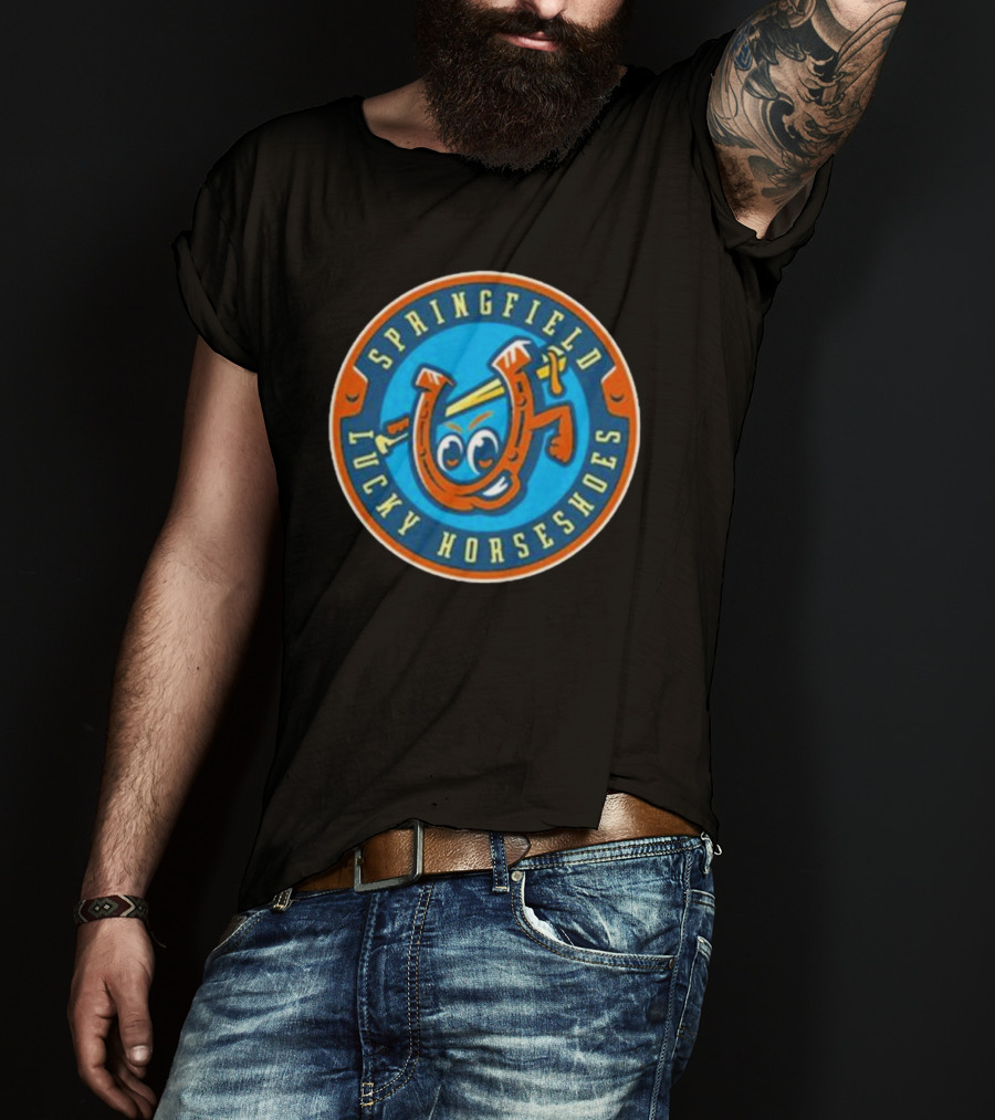 Springfield Lucky Horseshoes Mascot Logo T-Shirt