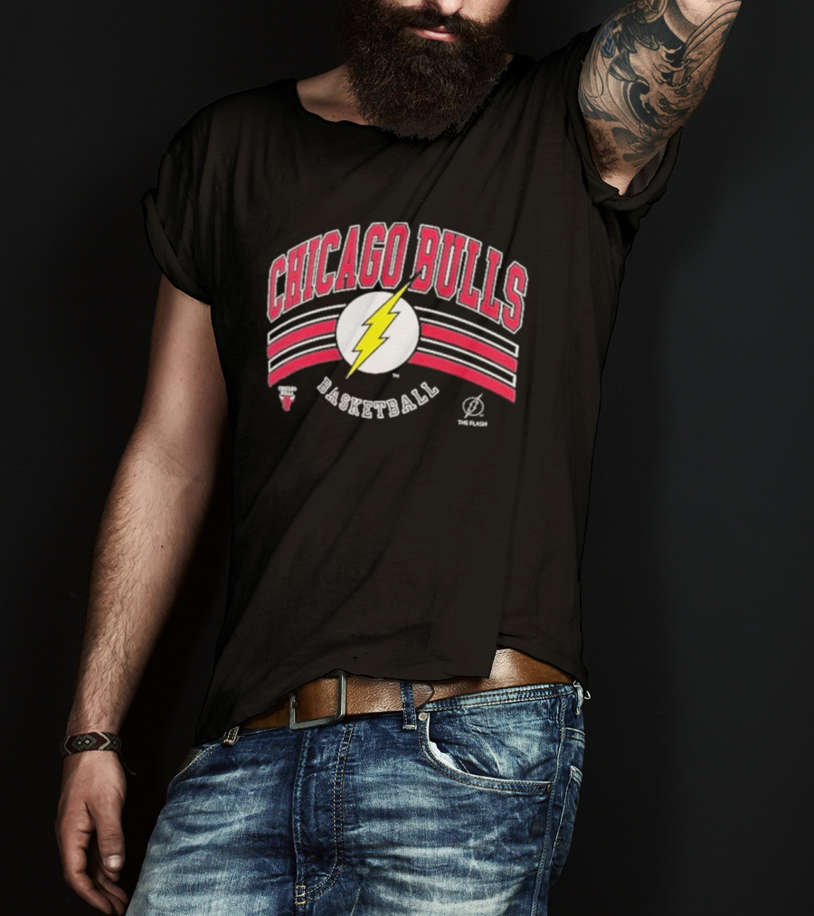 Chicago Bulls Basketball The Flash Logo Collaboration T-Shirt