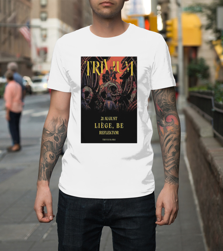 Trivium 21 August Liège BE Reflektor Concert Event T-Shirt