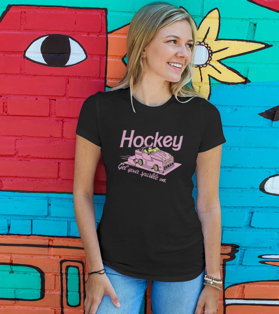 Hockey Get Your Sparkle On Pink Car T-Shirt