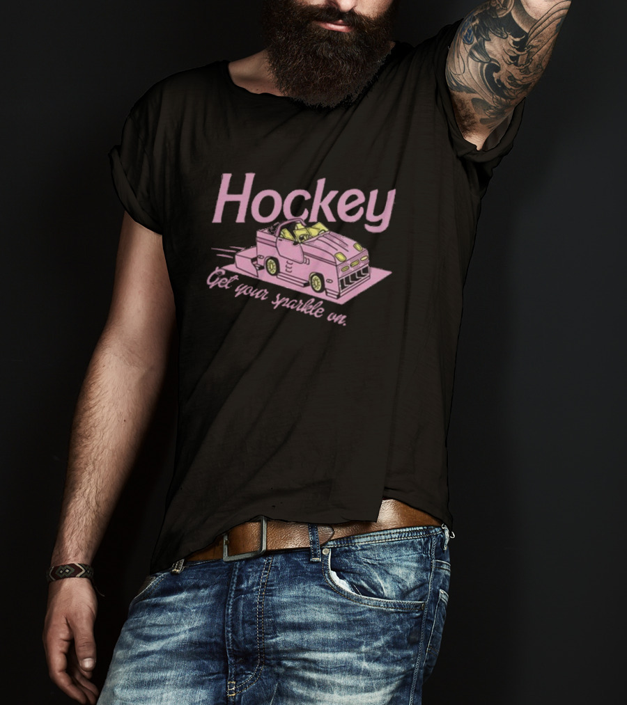 Hockey Get Your Sparkle On Pink Car T-Shirt