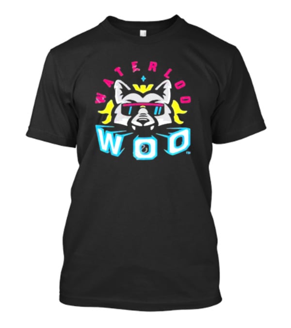 Waterloo Woo Retro Raccoon With Sunglasses And Crown In Neon Colors T-Shirt