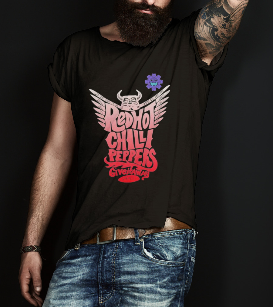 Red Hot Chili Peppers Give It Away 1991 Winged Skull T-Shirt