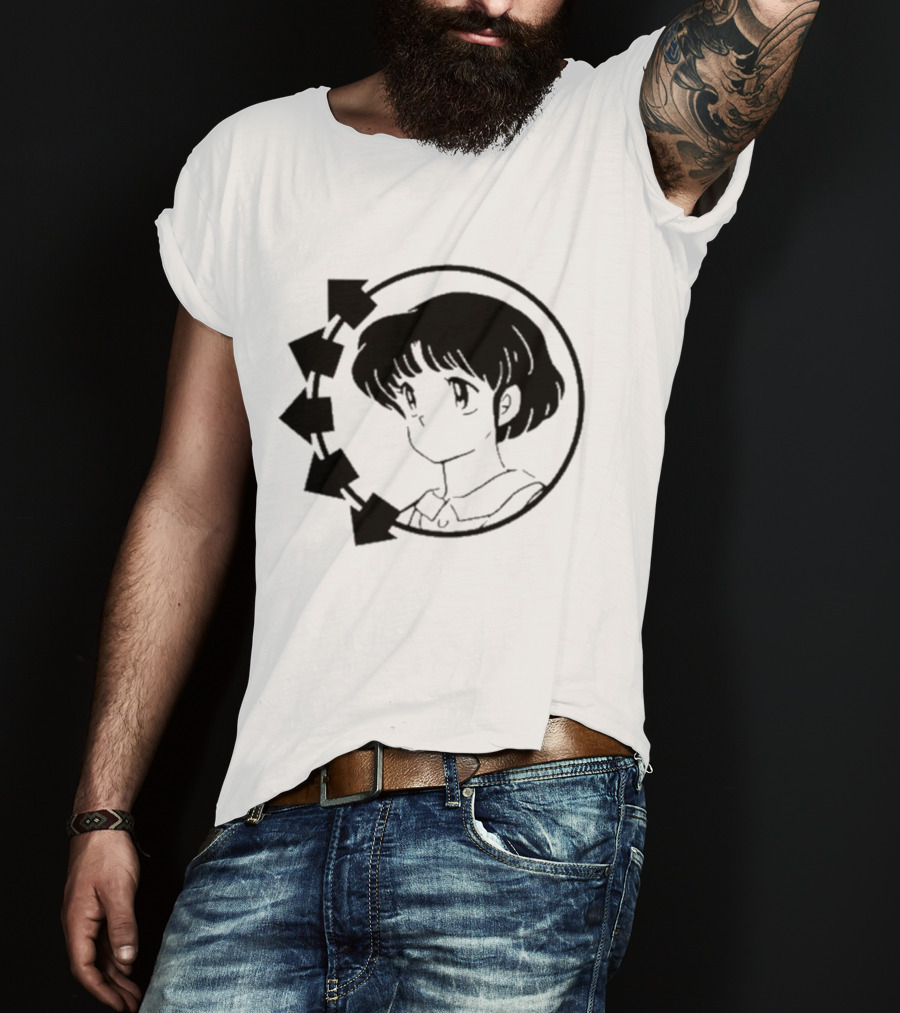 Blink-182 Smiley Akane Tendo Anime Girl Icon In Circle With Arrows T-Shirt